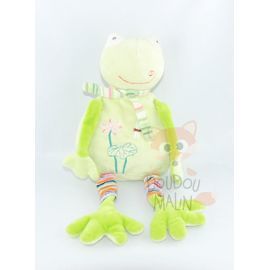  grenouille vert echarpe broderie libellule fleur 