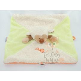 Influx mouton carré plat blanc orange vert marron 