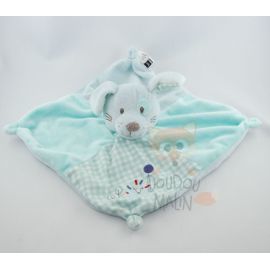  chien plat carré bleu blanc herisson feuille ballon 