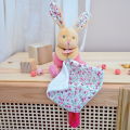  - les poupis - avec mouchoir lapin rose liberty 18 cm 