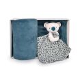  - yoca koala - set   couverture plaid bleu 70 x 100 cm 