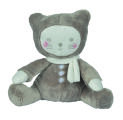  petit chat peluche gris beige blanc 25 cm 