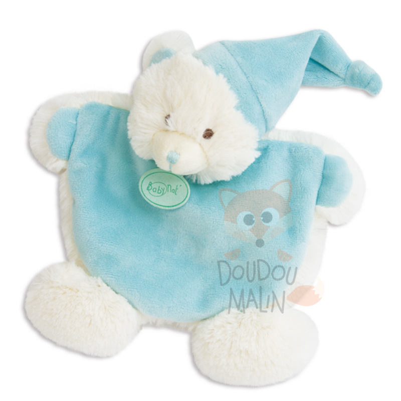 Les câlins plat ours bleu turquoise blanc 