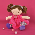  - demoiselle pretty - peluche poupée lollipop violet fleur 30 cm 