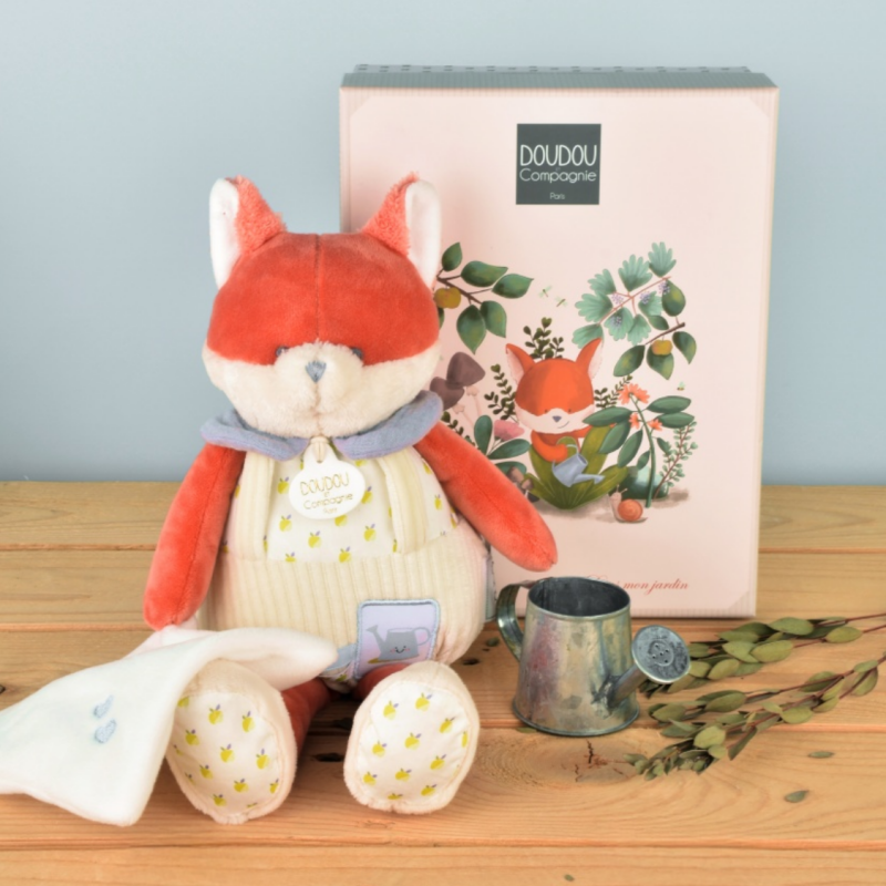  - romarin renard - peluche avec blanc orange 28 cm 