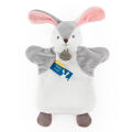  - marionnette lapin gris blanc 25 cm 