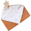  - babou et kendi - couverture ours beige caramel 50 x 50 cm 