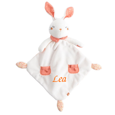  - esmée - lapin blanc orange 30 cm 