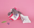  - zoé lhippo - peluche avec rose blanc liberty 18 cm 