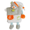 Les douillettes marionnette ours gris orange pomme 
