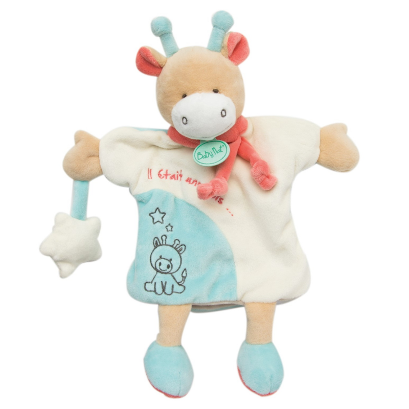 Il était une fois marionnette lapin blanc rouge feuille 