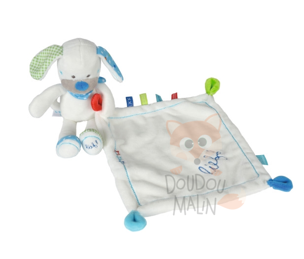  mouchoir chien blanc bleu étoile 