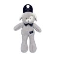  - peluche grisou chien fabriqué en france - gris 28 cm 