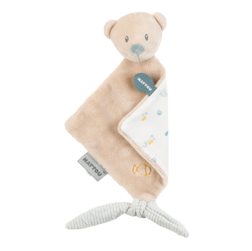 Doudou Crocodile Roméo Nattou 27x27 Cm - En Polyester, Lavable, Avec Rubans Et Ouverture Marionnette