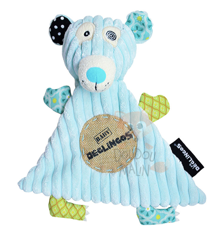 Les Deglingos Illicos L Ours Polaire Baby Comforter Bear Blue