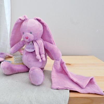  - lapin lange - plush with comforter purple 25 cm 