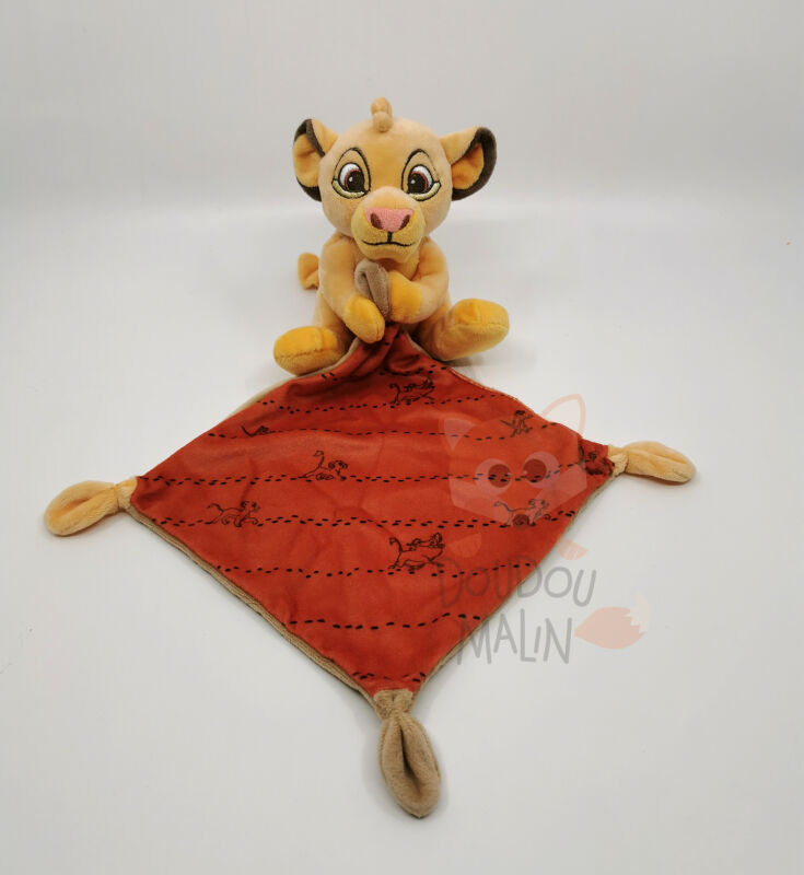 Disney - Simba le lion - Peluche avec doudou jaune orange 25 cm