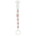  attache-sucette silicone rose clair blanc 