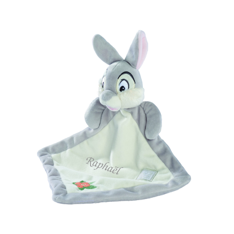  - panpan lapin - plat gris beige fleur 25 cm 
