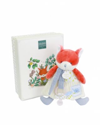  - romarin renard - attache-sucette blanc orange 19 cm 