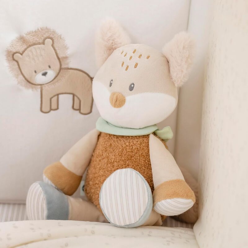  - flo oli ernest - peluche renard marron beige 30 cm 