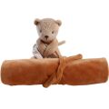  - babou et kendi - couverture ours beige caramel 50 x 50 cm 