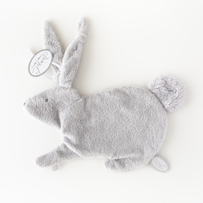  emma lapin attache-sucette gris 