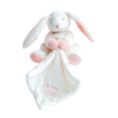 Jaime mon pantin lapin rose blanc 20 cm 