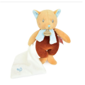  - noisette- peluche écureuil avec mouchoir - 25 cm 