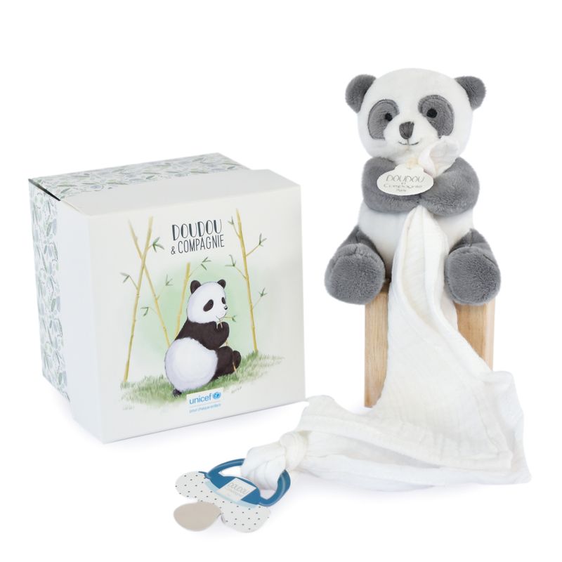 PELUCHE PANDA ROUX AVEC BÉBÉ 25 CM - UNICEF - DOUDOU ET COMPAGNIE - King Jouet Maroc