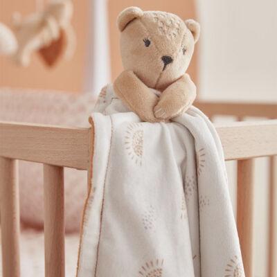  - babou et kendi - couverture ours beige caramel 50 x 50 cm 