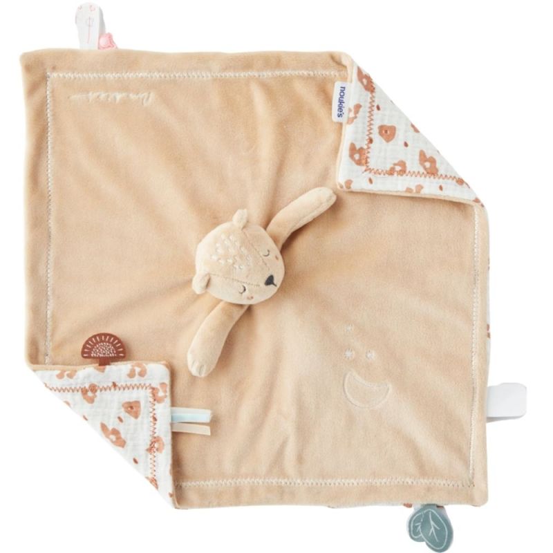 Doudou Réversible Noukie's Caramel Babou & Kendi – éveillé/endormi, Peluche Douce Pour Bébé Dès La Naissance, Cadeau Naissance Idéal