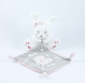  mouchoir lapin rose gris i love you 