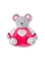 Obaïbi peluche souris rouge gris coeur étoile 