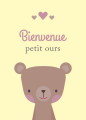 Carte félicitations naissance ours 