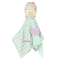  - sally tortue - lange coton bleu vert 30 cm 