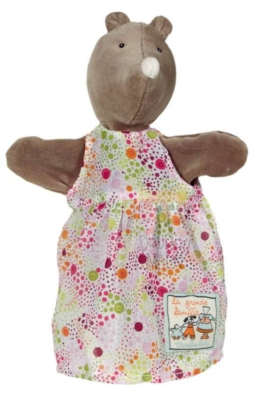  grande famille marionnette apolline taupe robe rose vert 20 cm 