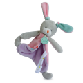 Les touptis attache-sucette lapin violet rose vert 