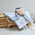  - layette - plat ours blanc gris 25 cm 