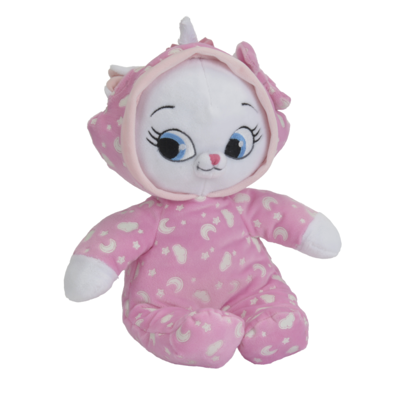  marie chat peluche luminescente rose 30 cm 