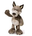  peluche loup marron gris 
