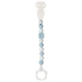  attache-sucette silicone bleu clair blanc 