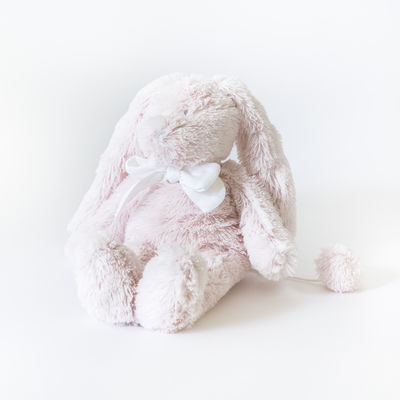  flore lapin boite à musique rose pâle noeud blanc 