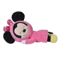  - minnie souris - peluche allongée réversible rose 25 cm 