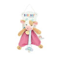 Babynat - pistache vache - attache-sucette blanc rose 18 cm 