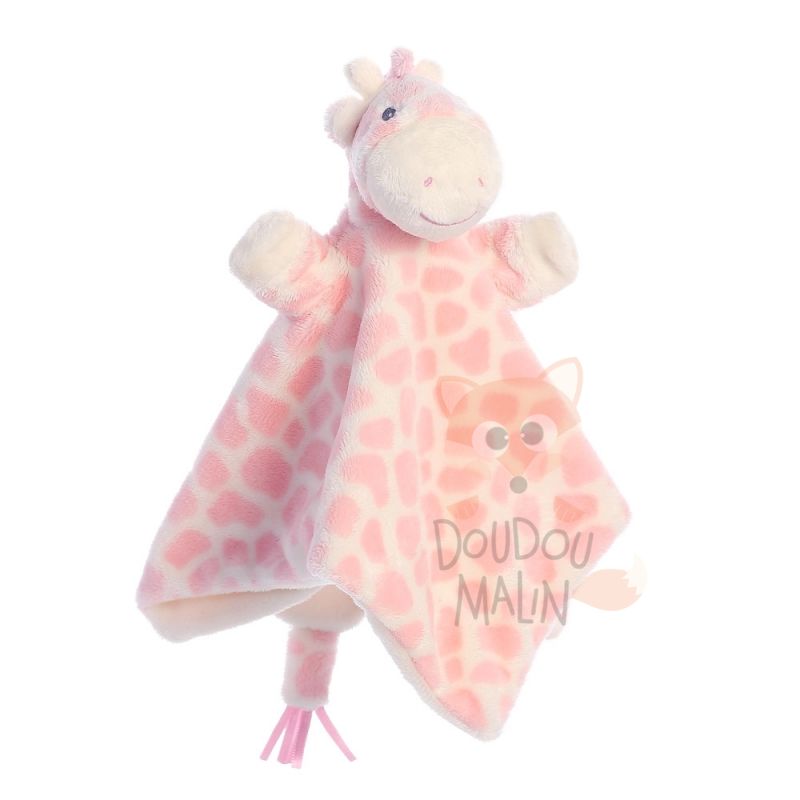 Aurora Aurora Baby Comforter Giraffe Pink