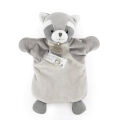  - marionnette raton-laveur gris 25 cm 