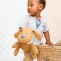  - charlie chien - peluche jacquard jaune caramel 30 cm 