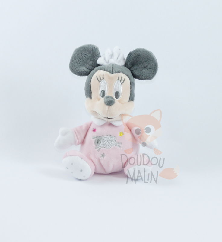Doudou Plat Minnie Mouse Avec Lange - 40 X 40 Cm - Peluche Douce Pour Bébé, Naissance - Lavable à La Main