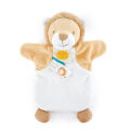  - marionnette lion blanc jaune 25 cm 